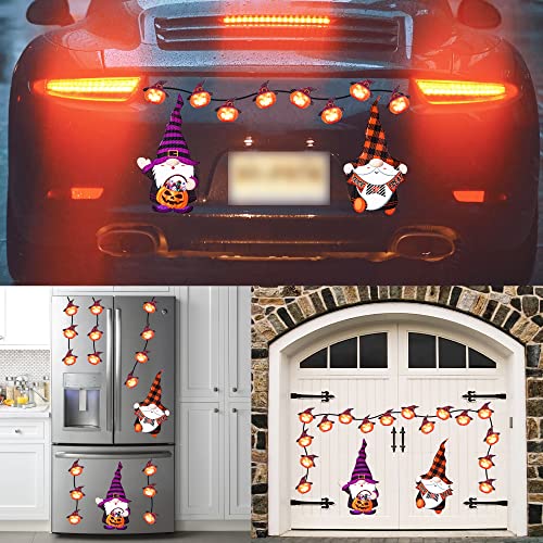 Halloween Car Refrigerator Magnets Set - Reflective Pumpkin Gnome & Trick or Treat Design - Variation of Halloween