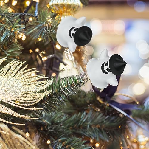 Halloween Ghost Tree Topper - Small Spooky Tree Decor for Christmas & Halloween