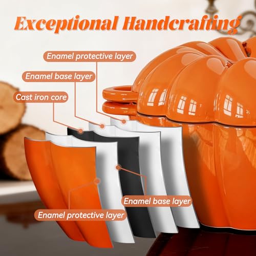 Cast Iron Pumpkin Shape Wood Stove Steamer - 2.4 Quart Fireplace Humidifier, Orange Decor