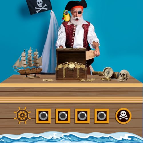 Pirate Party Tablecloth 72x30 Inch Nautical Ship Design for Kids & Adults - Pirate Variation