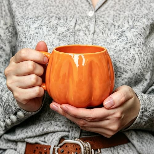 Halloween Pumpkin Mug - 3D Cute Ceramic Coffee Cup for Fall & Halloween - Gift & Decor