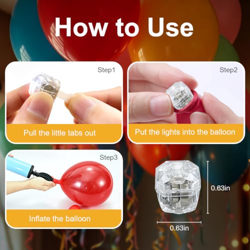 Mini Flash Diamond Balloon Lights - 24 White LED Party Decor Set