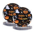Black Halloween Melamine Dinner Plates - 10-Inch, 12-Piece Set