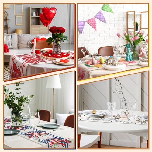 Cute 12-Piece Seasonal Farmhouse Table Runner Set - Thanksgiving, Christmas & Fall Decor