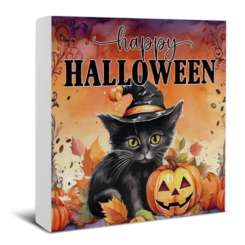 Halloween Decorations Happy Halloween Wooden Sign - Ghosts Spooky Decor - Variation: HALLOWEEN