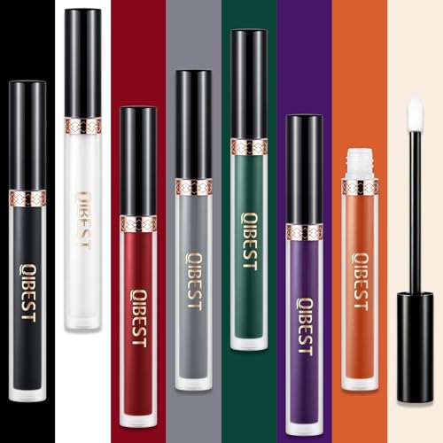 QiBest Halloween Lipstick Set 8Pcs Matte & Gloss Lip Colors - Variation 04