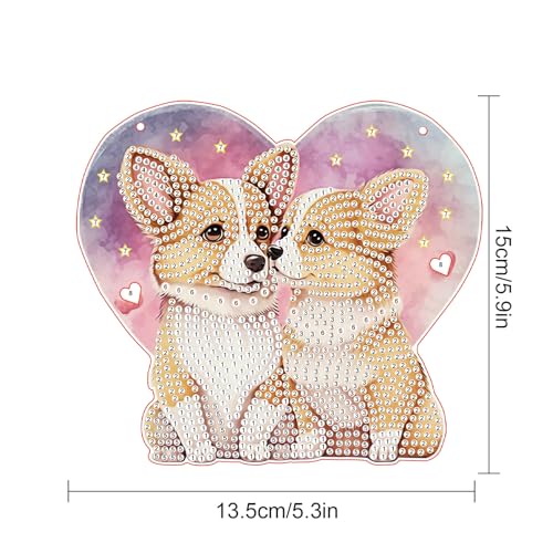 Love Dogs Diamond Painting Hanging Kit - Acrylic Rhinestone Wall Decor