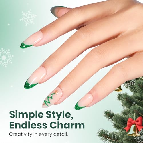 Beetles Green Gel Nail Polish - Glitter & Flakie Effect, 15ML - EverGleam