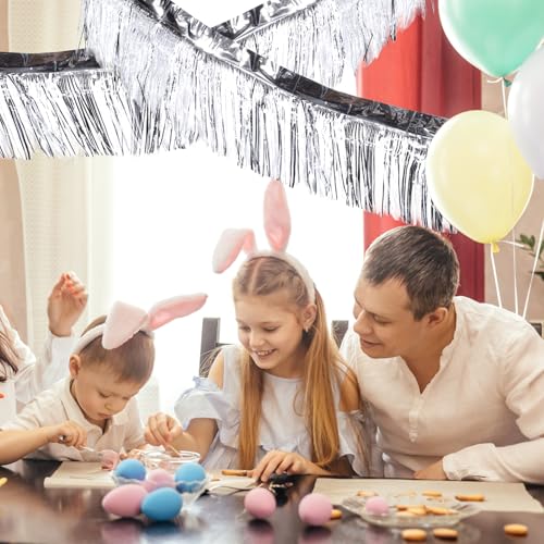 Silver Foil Fringe Garland Pack for Party Decorations - 30 Feet