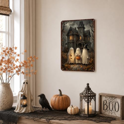 Halloween Ghost House Wall Art - Spooky Ghost Wall Decor - Variation 3
