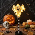 Halloween Wooden Night Light - Ghost Festive Table Lamp for Bedroom & Living Room