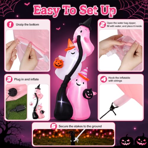 9.8 ft Pink Halloween Inflatable Ghost Outdoor Decoration - Variation of THIS Listing