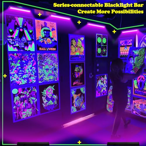 4 Pack 45W Connectable LED Black Light Bar for Parties & Decorations