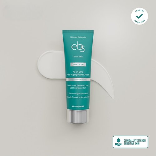 eb5 Men’s Anti-Aging Face Cream - Retinol & Vitamins E, B5, A for Moisturizing & Soothing Razor Burn | 4 Fl Oz