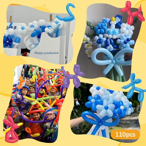 Blue Long Balloons for Balloon Arch and Animal Shapes - 110PCS