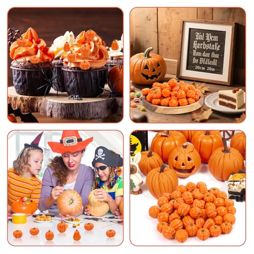 Mini Resin Pumpkins Set for Fall Halloween Thanksgiving Crafts - 50 Pieces