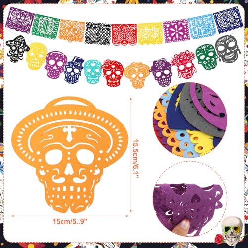Dia De Los Muertos Decorations Ofrenda Set with Marigold Flowers & Papel Picado Banner