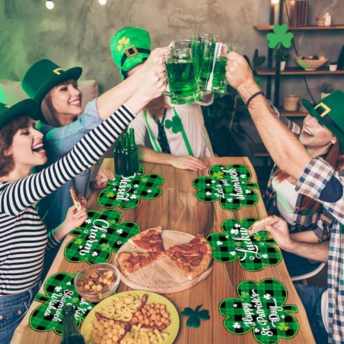 Shamrock St. Patrick's Day Plastic Placemat Set of 6 - Waterproof & Wipeable