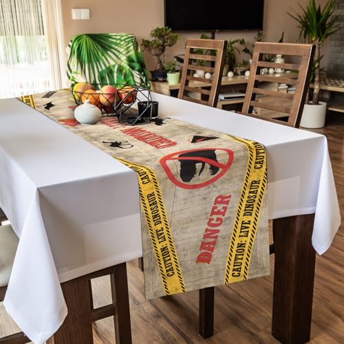 Dinosaur Party Table Runner - Prehistoric Birthday Decorations, 12x72 Inches - Variation of THIS listing