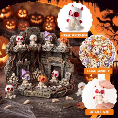 Mini Mummy Witch Demon Pumpkin Skeleton Halloween Figurines Set - 50 Pcs