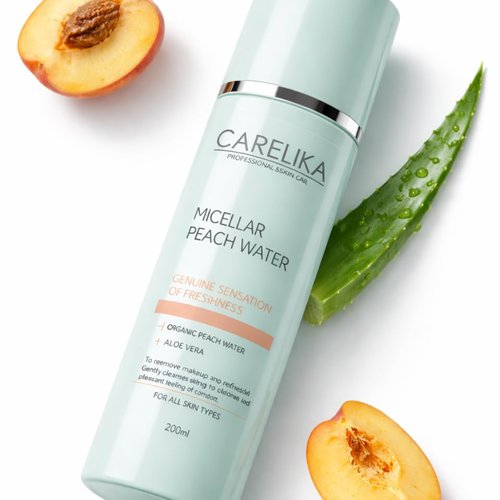 Regine Switzerland Micellar Peach Water - Gentle Makeup Remover & Aloe-Enriched Facial Cleanser, 200ml