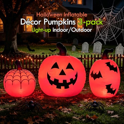 PVC LED Halloween Pumpkin Inflatable Outdoor Decoration - Pumpkins