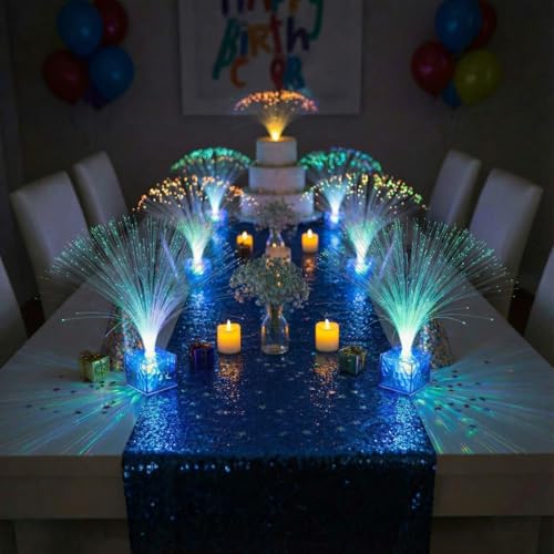 16 Pcs Mini Fiber Optic Lamps - 6 Inch Color-Changing Party Favors