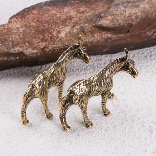 Brass Donkey Figurine Miniature Farmhouse Decor Statue