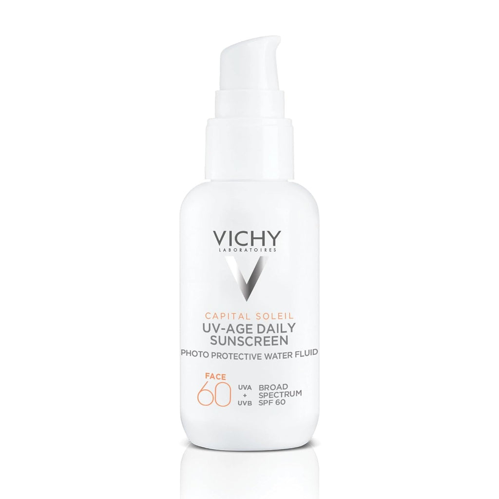 Vichy Capital Soleil UV-Age Daily SPF 60 - Anti-Aging Sunscreen with Hyaluronic Acid & Vitamin C | Broad Spectrum Protection
