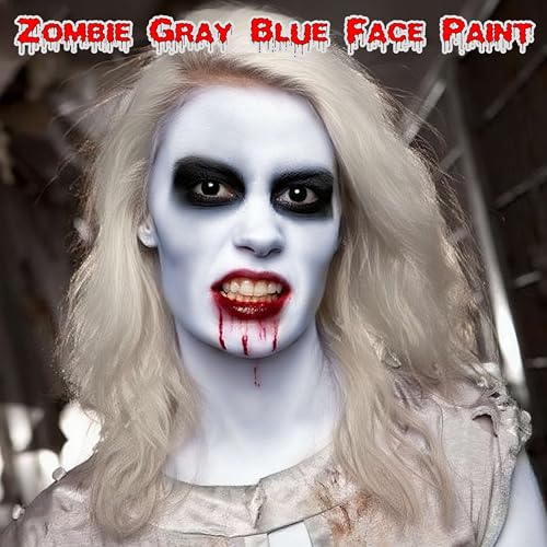 Halloween Zombie Makeup Kit with Face Paint, Fake Blood & Sponge - Zmobie Variation