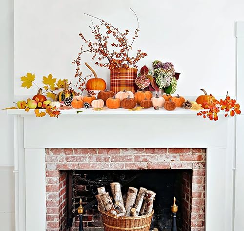 12pcs Velvet Pumpkin Set for Fall Halloween Thanksgiving Home Decor