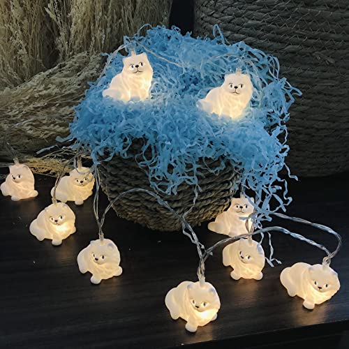 White Persian Cat String Lights 20LED Plug-in Animal Lantern Holiday Decor - Variation of THIS listing