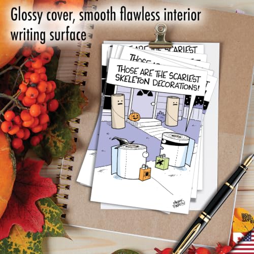 Halloween Skeleton Greeting Cards Set - Funny Skeleton Decorations, 12 Count - Trick or Treat Stationery