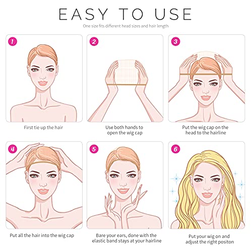 Black Mesh Wig Cap - 6 Pack, Breathable & Reusable Hair Nets for Women Men Kids