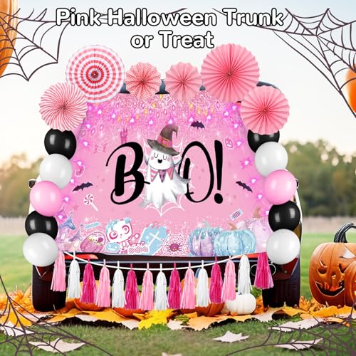 Pink Halloween Car Decorations Kit for Trunk or Treat SUV Party