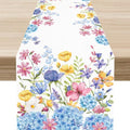 13x36 Inch Hydrangea Floral Table Runner - Boho Summer Farmhouse Decor