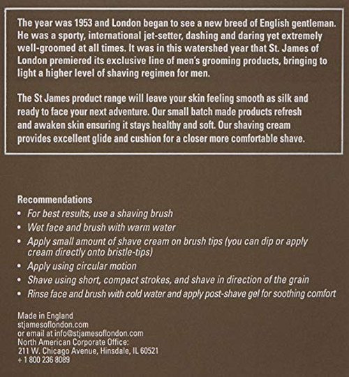 St James of London Sandalwood & Bergamot Shave Cream Jar, 5.07 oz