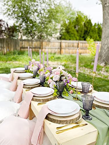 Sage Green Chiffon Table Runner 15 Pieces 27x120 Inches for Wedding Party Decor - QueenDream