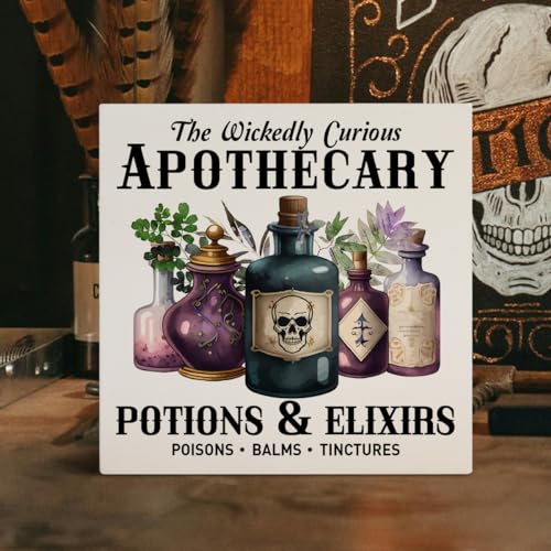 Witchy Wooden Sign Decor - Mystical Table Art for Home & Gift