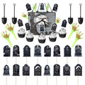 Halloween Skeleton Zombie Hand Cupcake Toppers & Shovel Spoons - Design 13