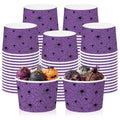 Purple Halloween Spider Web Snack Cups, 9 oz Disposable Paper Cups - 60 Pack