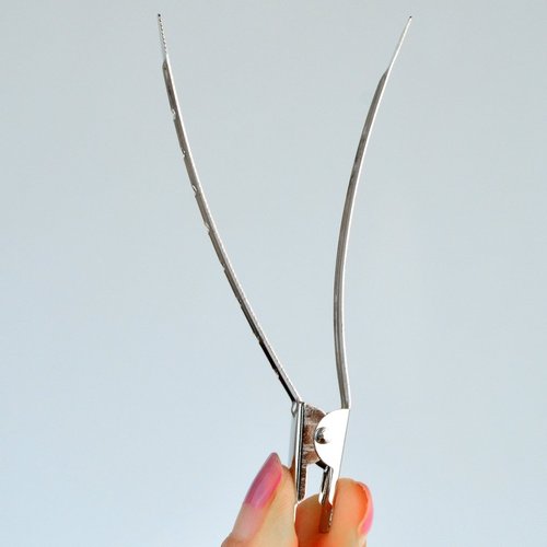 Bantoye Duck Bill Clips - 3.5 Inches Rustproof Metal Alligator Curl Clips for Hair Styling | Silver - 24 Packs