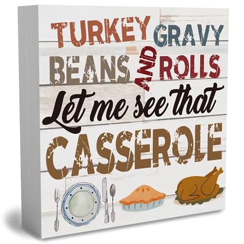 Thanksgiving Wooden Box Sign - Farmhouse Rustic Fall Decor - 5x5 Inches - Happy Thanksgiving 10