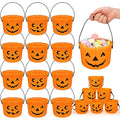 Halloween Candy Buckets Set - 12 Durable Plastic Trick or Treat Baskets