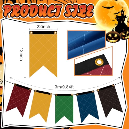 Wizarding House Banner Flags Set - 12x20 Inch Halloween & Party Decor