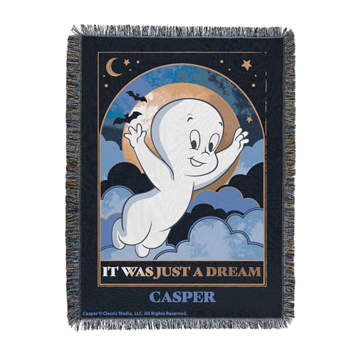 Casper the Ghost Dream World Night Sky Tapestry Throw - Spooky Wall Hanging, Bed & Couch Decor, 48x60 Inches - Variation of Casper the Ghost Dream World Night Sky