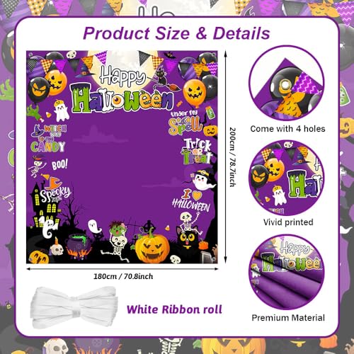 AIBIIN Purple Halloween Photo Backdrop - 70.8x78.7 Inch for Photography