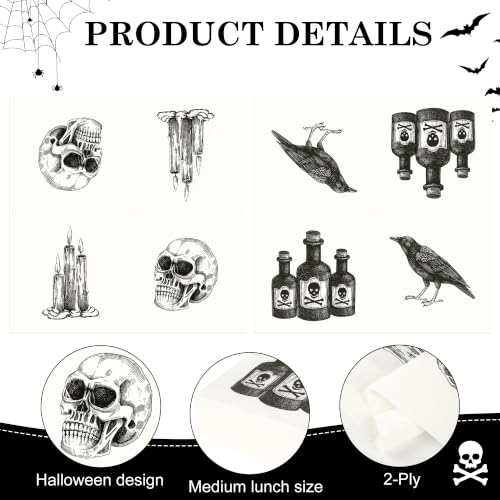 Halloween Vintage Paper Luncheon Napkins 6.5 Inch - 100 Pack