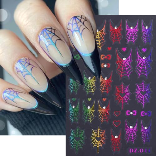 Halloween Nail Art Stickers 3D Spider Web & Charm Set - Variation 26
