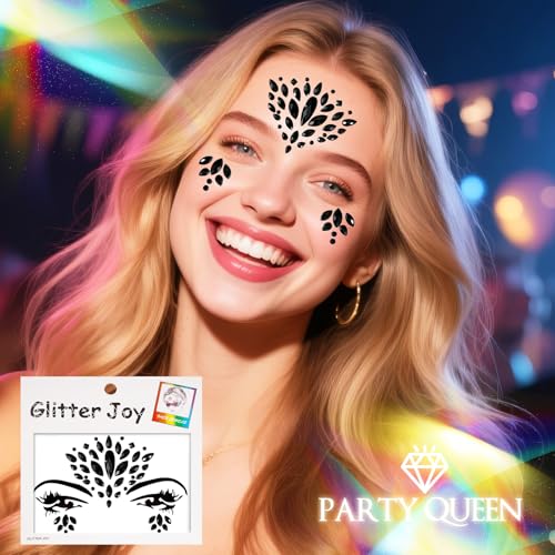 Black Tears Face Jewels Tattoo Body Gems Stickers - Variation BLA